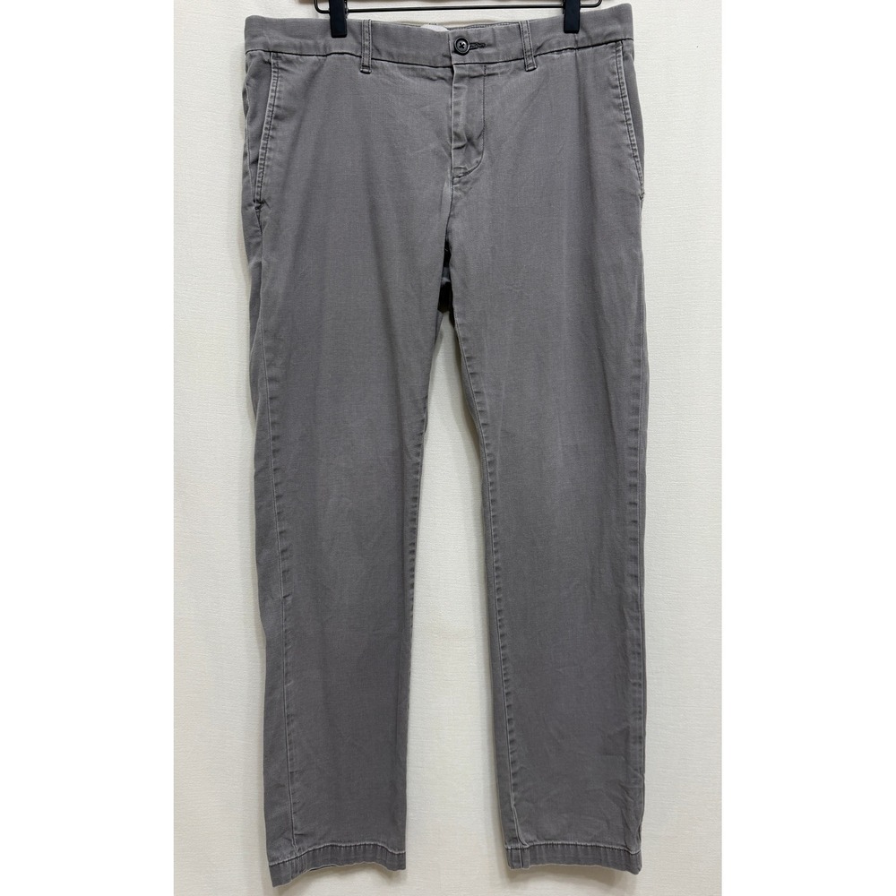 Original Penguin Men's Chino Pants Grey Cotton Blend Slim Straight Casual 33x32